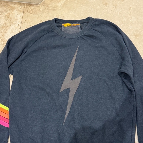 Aviator Nation BOLT CREW SWEATSHIRT - CHARCOAL Black Unisex XLarge - Picture 2 of 11